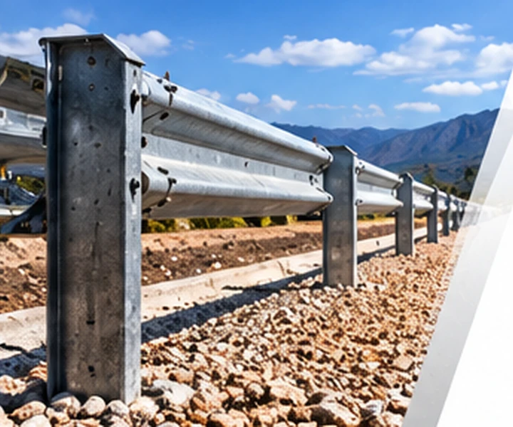 Roadside steel safety guardrails